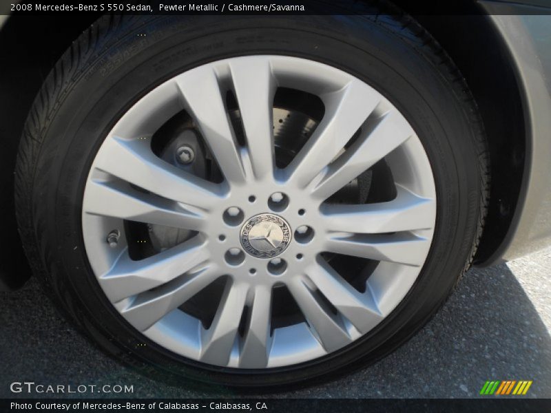 Pewter Metallic / Cashmere/Savanna 2008 Mercedes-Benz S 550 Sedan