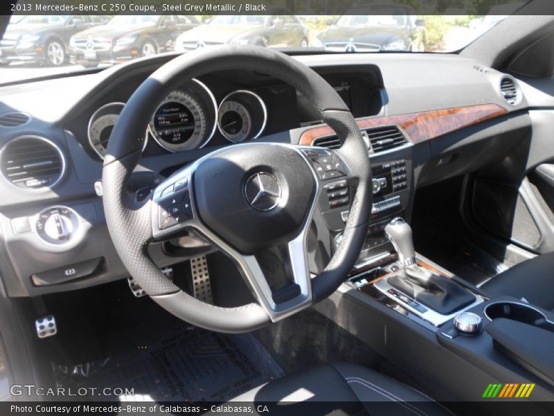 Steel Grey Metallic / Black 2013 Mercedes-Benz C 250 Coupe