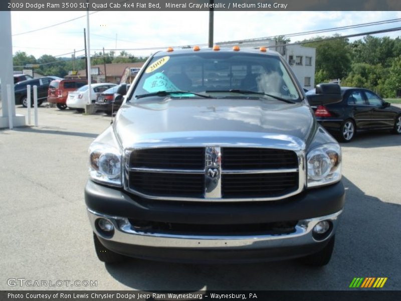 Mineral Gray Metallic / Medium Slate Gray 2009 Dodge Ram 3500 SLT Quad Cab 4x4 Flat Bed