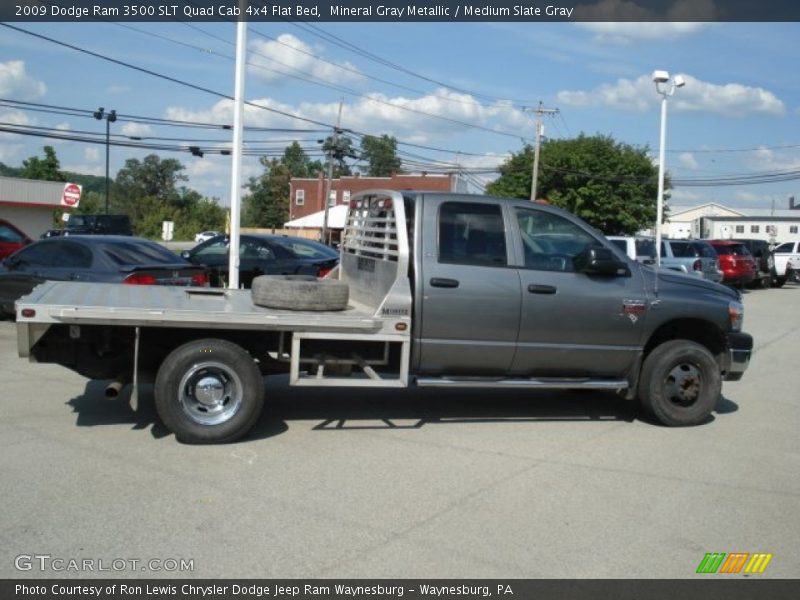 Mineral Gray Metallic / Medium Slate Gray 2009 Dodge Ram 3500 SLT Quad Cab 4x4 Flat Bed