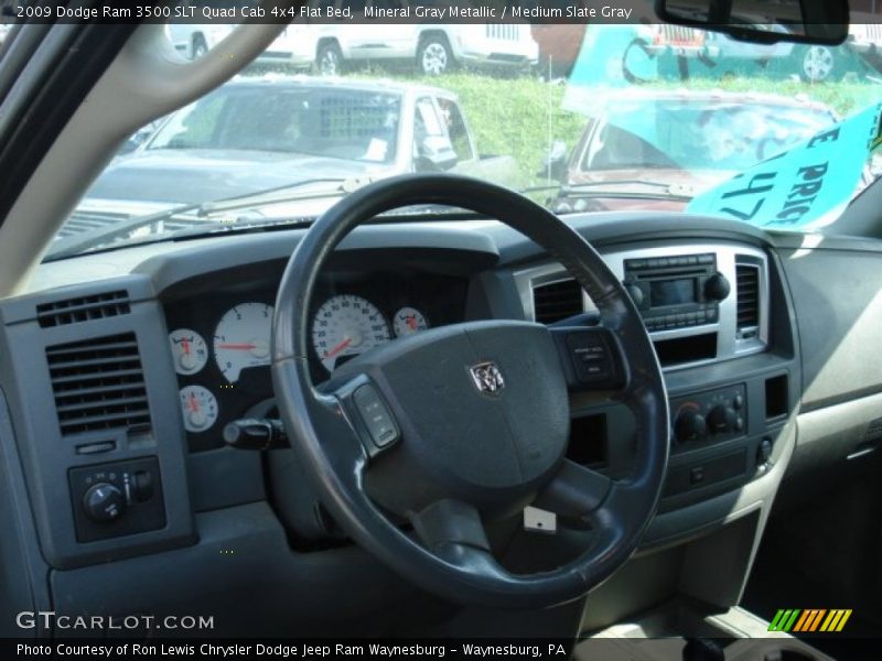 Mineral Gray Metallic / Medium Slate Gray 2009 Dodge Ram 3500 SLT Quad Cab 4x4 Flat Bed