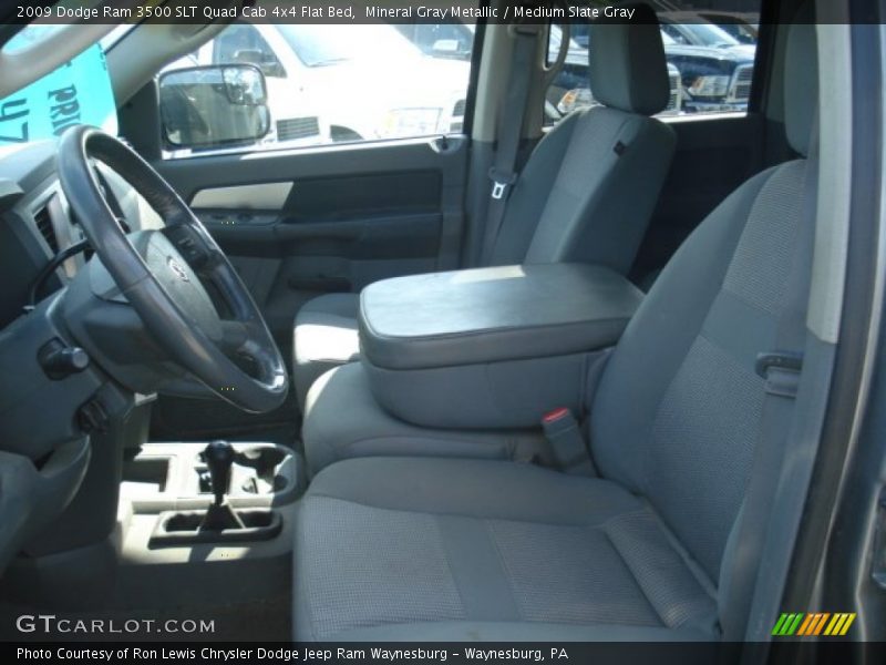 Mineral Gray Metallic / Medium Slate Gray 2009 Dodge Ram 3500 SLT Quad Cab 4x4 Flat Bed
