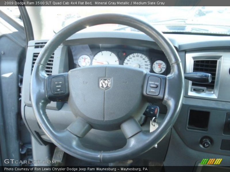 Mineral Gray Metallic / Medium Slate Gray 2009 Dodge Ram 3500 SLT Quad Cab 4x4 Flat Bed