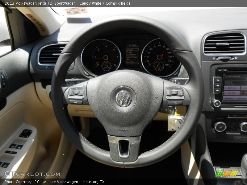 Candy White / Cornsilk Beige 2013 Volkswagen Jetta TDI SportWagen