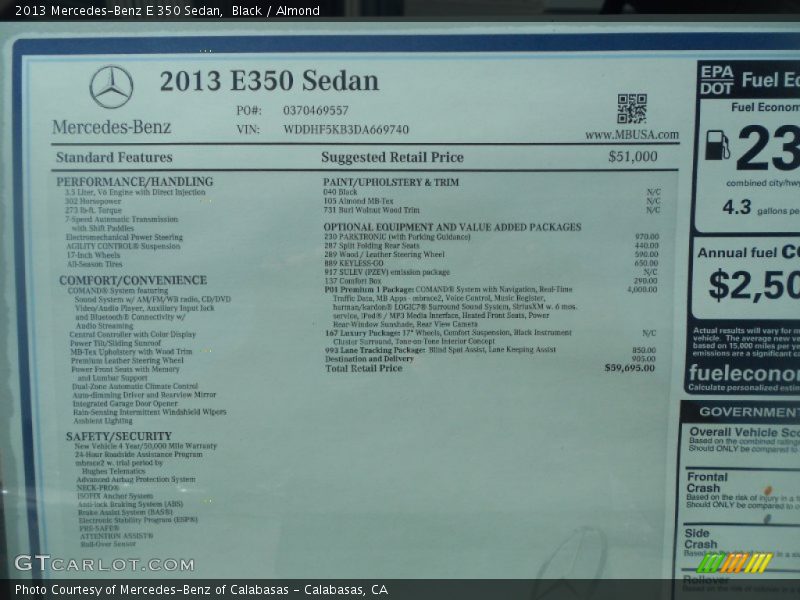 Black / Almond 2013 Mercedes-Benz E 350 Sedan