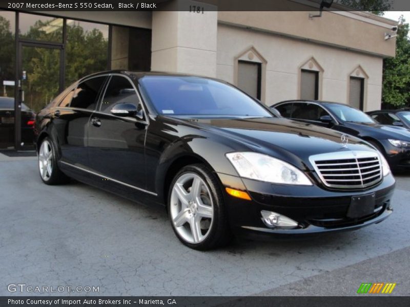 Black / Black 2007 Mercedes-Benz S 550 Sedan