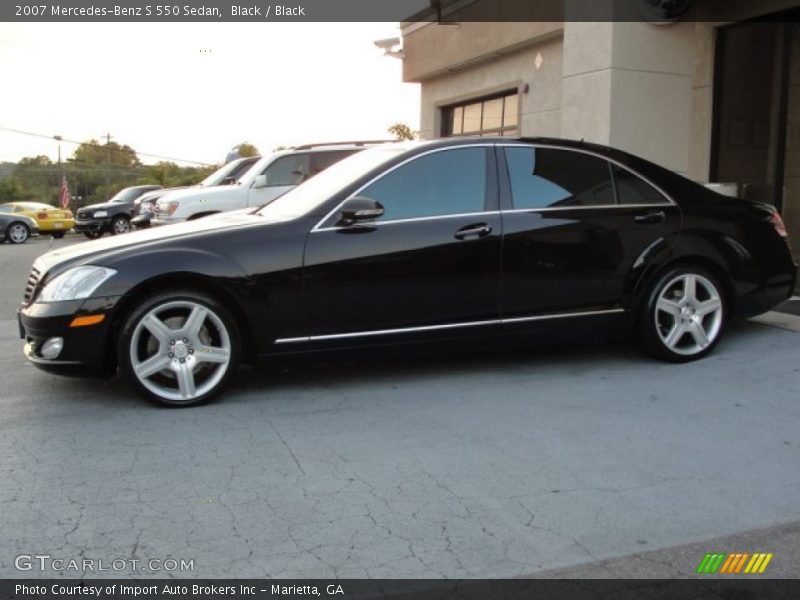 Black / Black 2007 Mercedes-Benz S 550 Sedan
