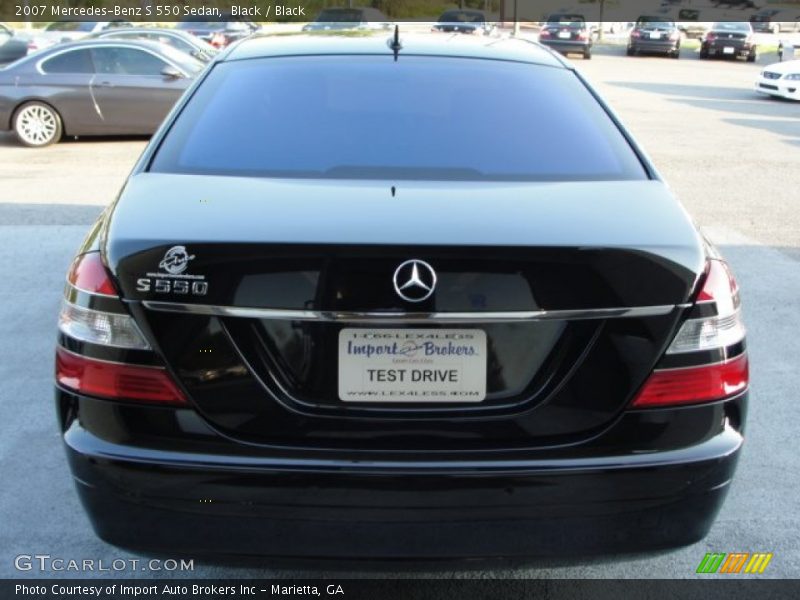 Black / Black 2007 Mercedes-Benz S 550 Sedan