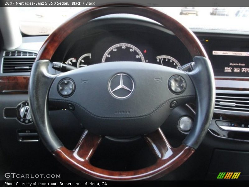 Black / Black 2007 Mercedes-Benz S 550 Sedan