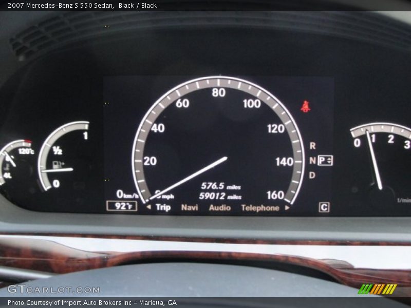 Black / Black 2007 Mercedes-Benz S 550 Sedan