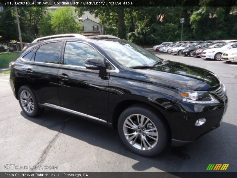 Obsidian Black / Black/Ebony Birds Eye Maple 2013 Lexus RX 450h AWD