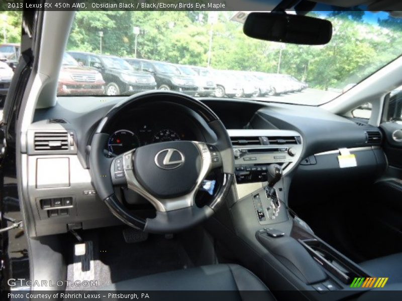 Obsidian Black / Black/Ebony Birds Eye Maple 2013 Lexus RX 450h AWD