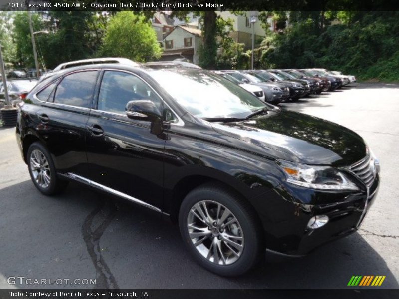 Obsidian Black / Black/Ebony Birds Eye Maple 2013 Lexus RX 450h AWD
