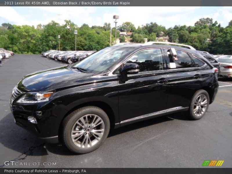 Obsidian Black / Black/Ebony Birds Eye Maple 2013 Lexus RX 450h AWD