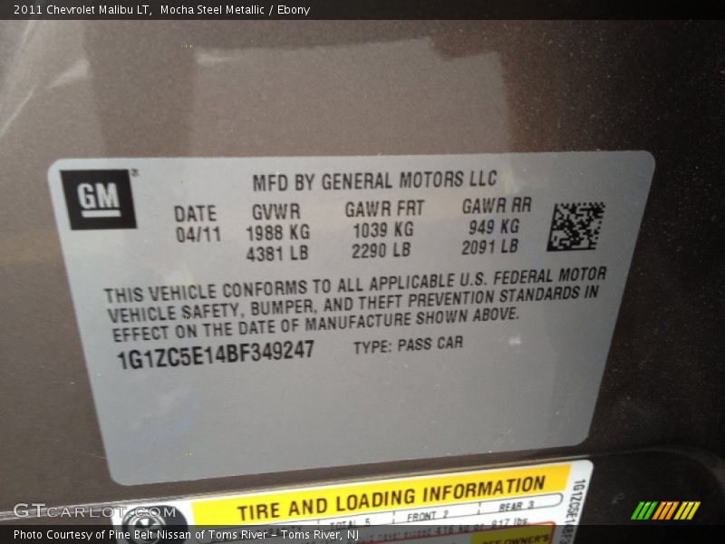 Mocha Steel Metallic / Ebony 2011 Chevrolet Malibu LT