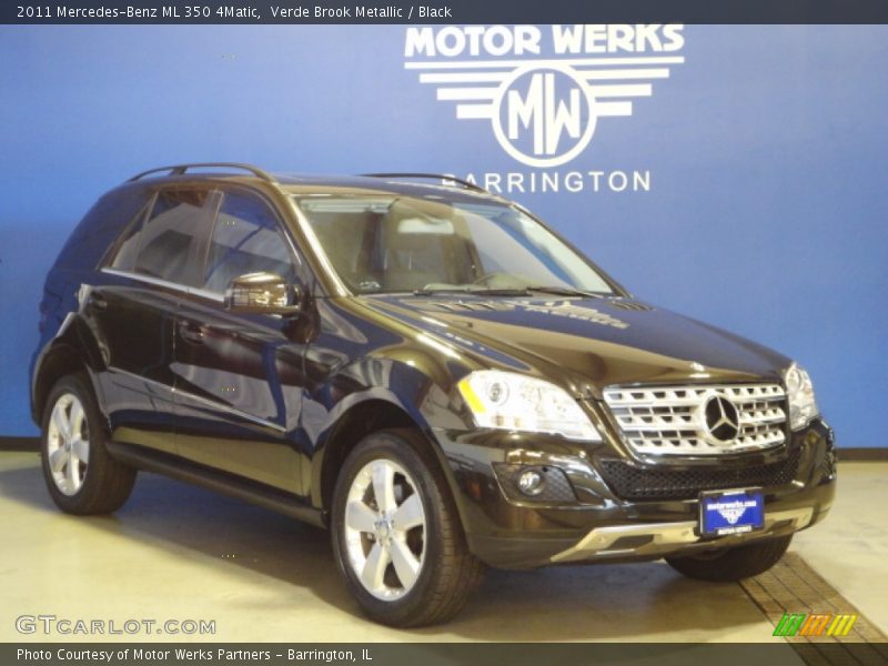Verde Brook Metallic / Black 2011 Mercedes-Benz ML 350 4Matic