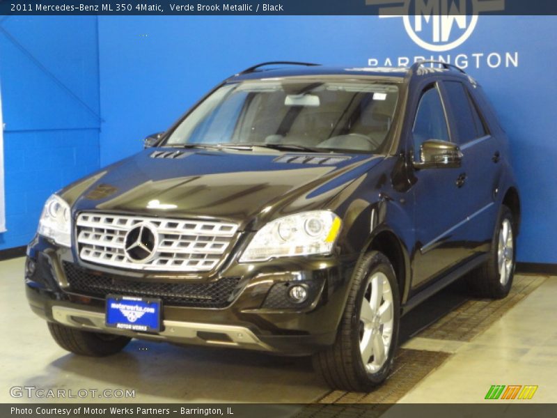 Verde Brook Metallic / Black 2011 Mercedes-Benz ML 350 4Matic