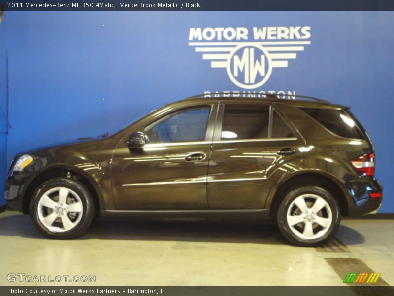 Verde Brook Metallic / Black 2011 Mercedes-Benz ML 350 4Matic