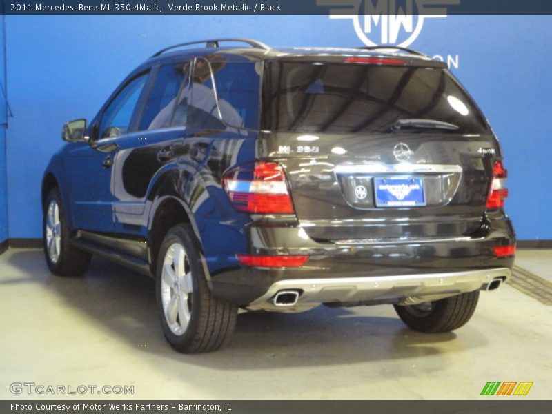 Verde Brook Metallic / Black 2011 Mercedes-Benz ML 350 4Matic
