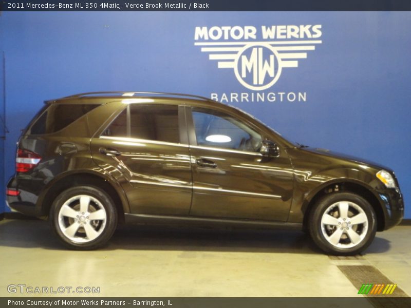 Verde Brook Metallic / Black 2011 Mercedes-Benz ML 350 4Matic