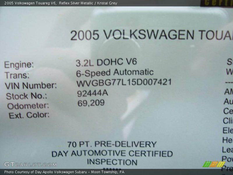 Reflex Silver Metallic / Kristal Grey 2005 Volkswagen Touareg V6
