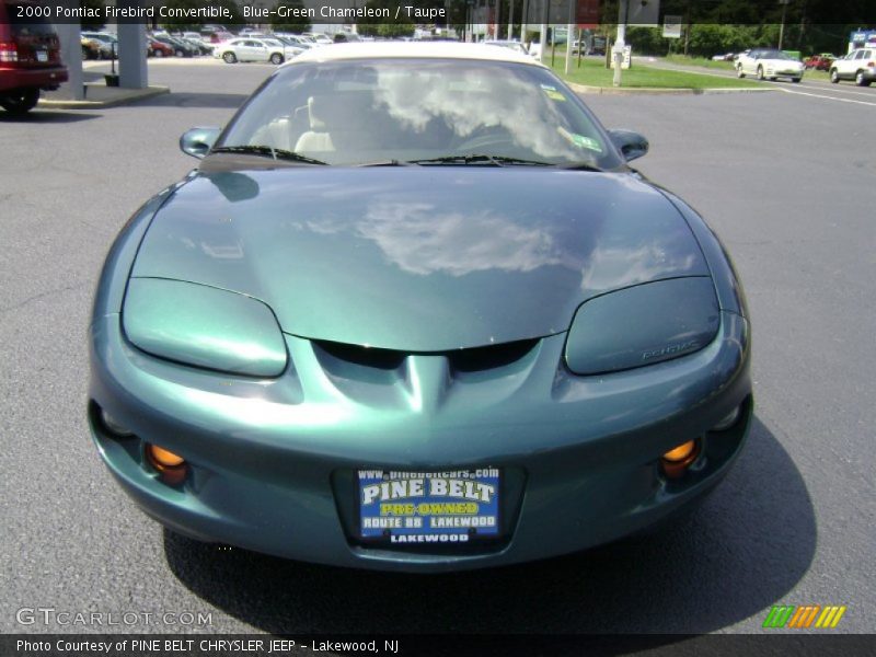 Blue-Green Chameleon / Taupe 2000 Pontiac Firebird Convertible