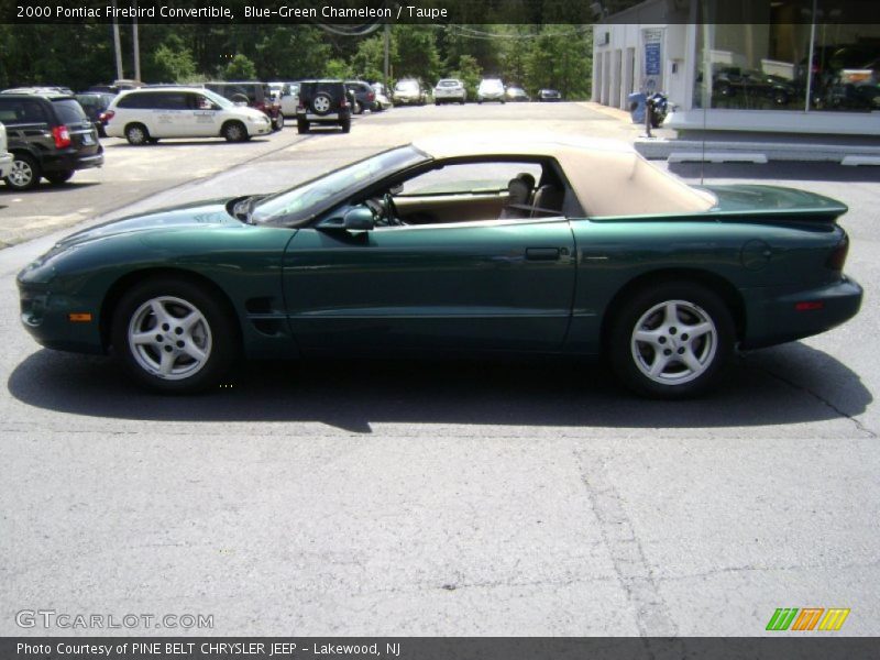 Blue-Green Chameleon / Taupe 2000 Pontiac Firebird Convertible
