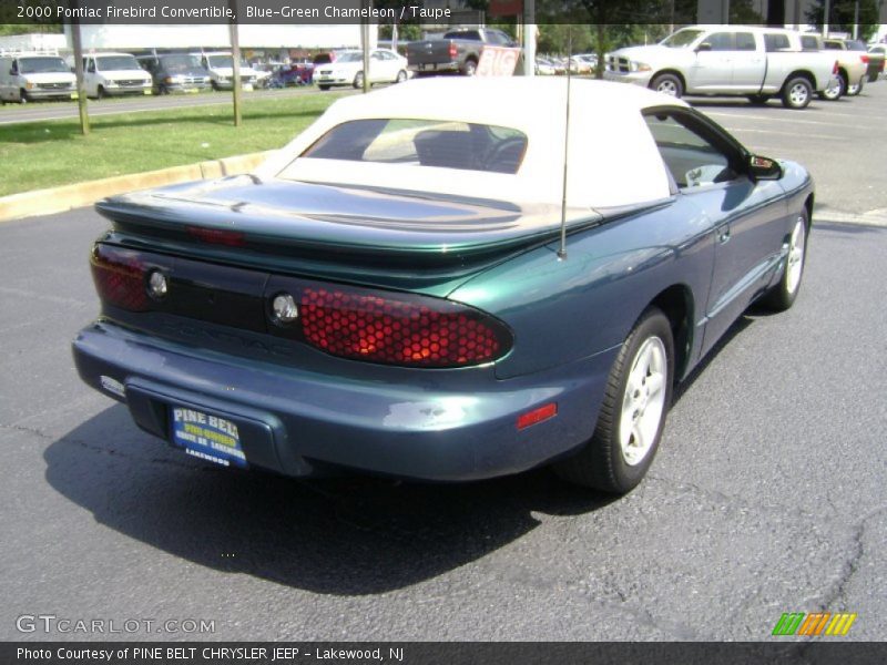 Blue-Green Chameleon / Taupe 2000 Pontiac Firebird Convertible