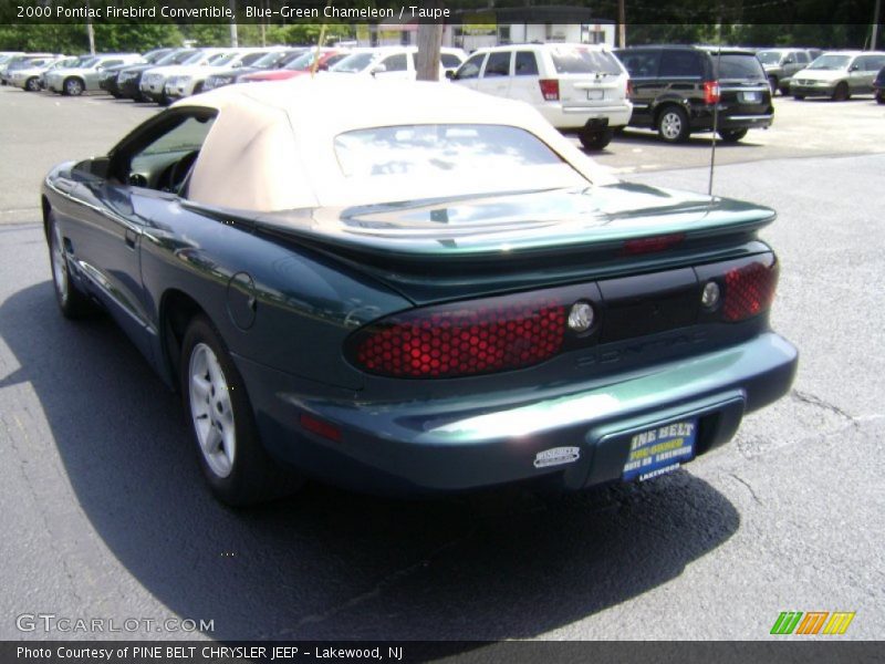 Blue-Green Chameleon / Taupe 2000 Pontiac Firebird Convertible
