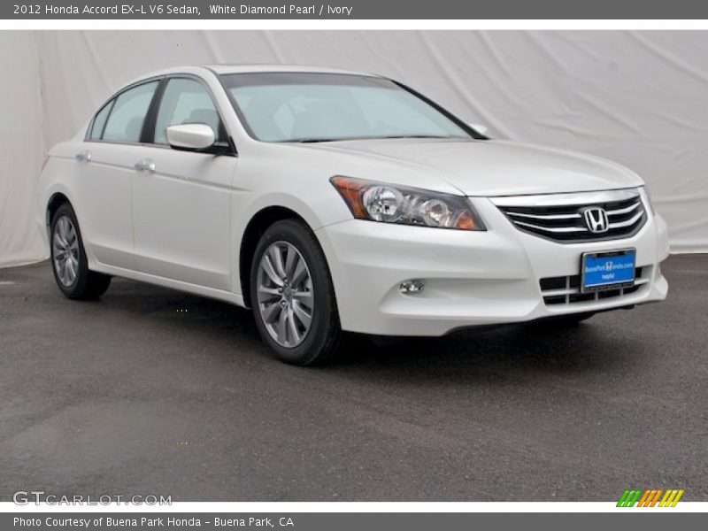White Diamond Pearl / Ivory 2012 Honda Accord EX-L V6 Sedan