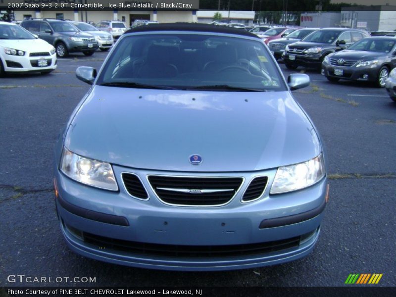 Ice Blue Metallic / Black/Gray 2007 Saab 9-3 2.0T Convertible
