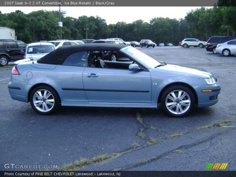 Ice Blue Metallic / Black/Gray 2007 Saab 9-3 2.0T Convertible