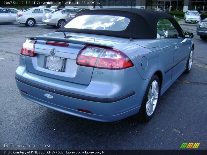 Ice Blue Metallic / Black/Gray 2007 Saab 9-3 2.0T Convertible