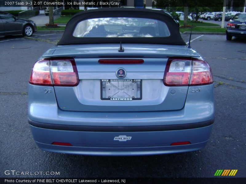 Ice Blue Metallic / Black/Gray 2007 Saab 9-3 2.0T Convertible