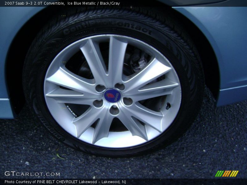 Ice Blue Metallic / Black/Gray 2007 Saab 9-3 2.0T Convertible
