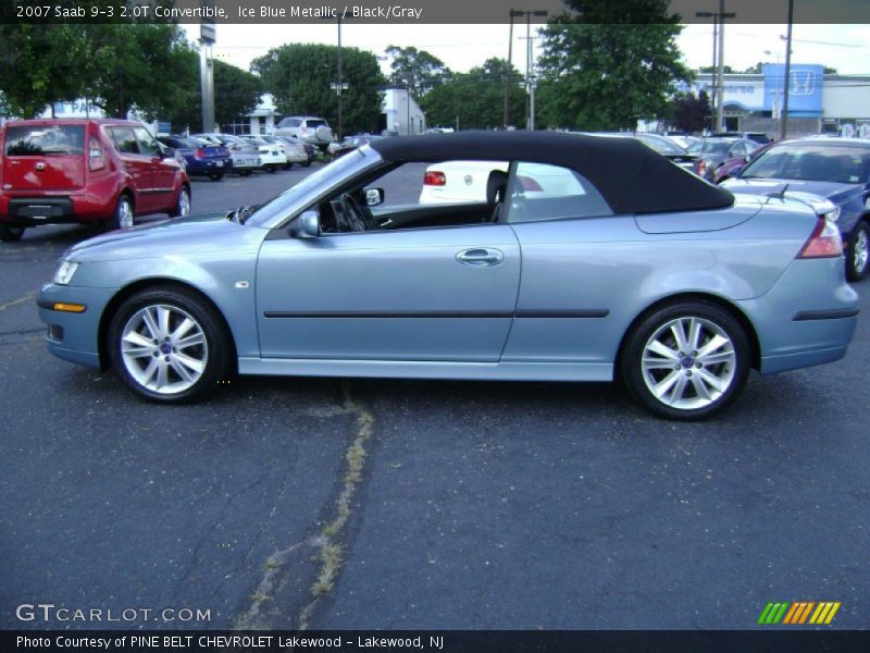 Ice Blue Metallic / Black/Gray 2007 Saab 9-3 2.0T Convertible