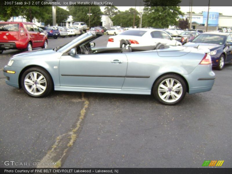 Ice Blue Metallic / Black/Gray 2007 Saab 9-3 2.0T Convertible
