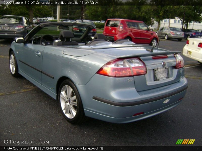 Ice Blue Metallic / Black/Gray 2007 Saab 9-3 2.0T Convertible