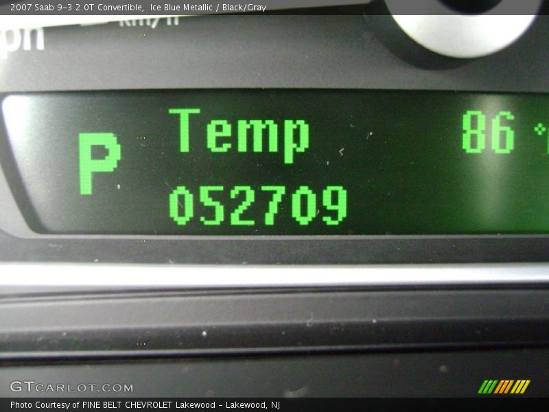 Ice Blue Metallic / Black/Gray 2007 Saab 9-3 2.0T Convertible