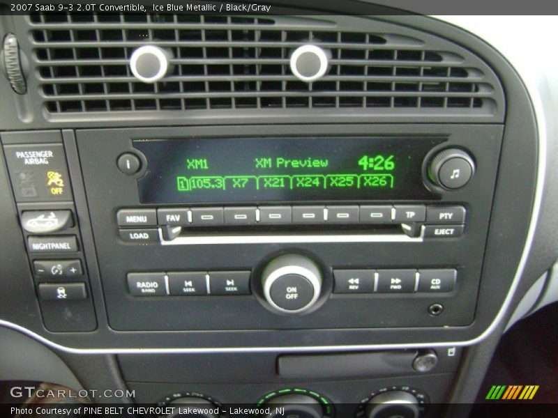 Ice Blue Metallic / Black/Gray 2007 Saab 9-3 2.0T Convertible