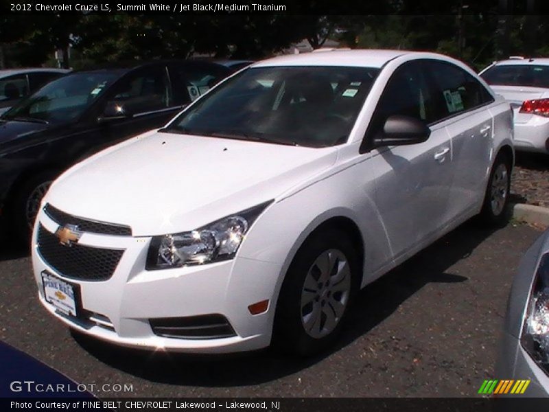 Summit White / Jet Black/Medium Titanium 2012 Chevrolet Cruze LS