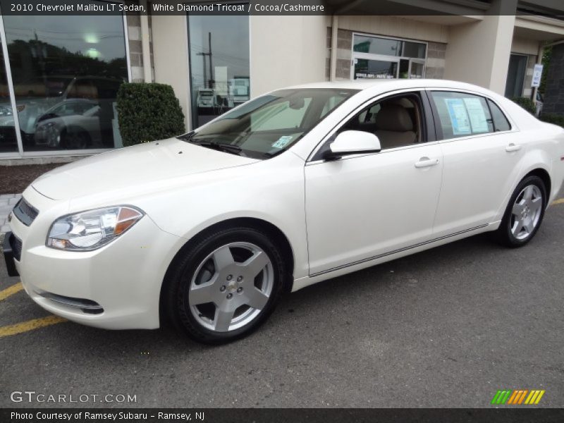 White Diamond Tricoat / Cocoa/Cashmere 2010 Chevrolet Malibu LT Sedan