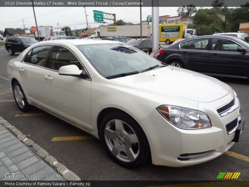 White Diamond Tricoat / Cocoa/Cashmere 2010 Chevrolet Malibu LT Sedan