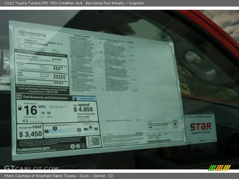 Barcelona Red Metallic / Graphite 2012 Toyota Tundra SR5 TRD CrewMax 4x4