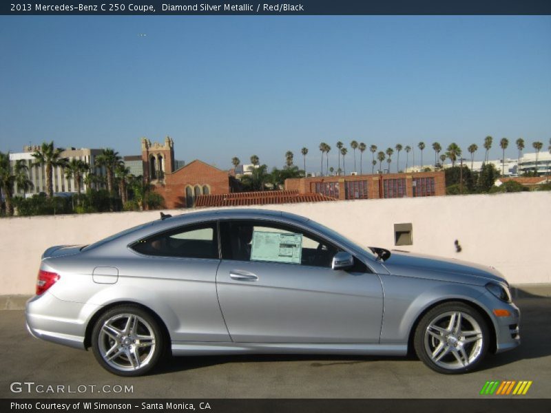 Diamond Silver Metallic / Red/Black 2013 Mercedes-Benz C 250 Coupe