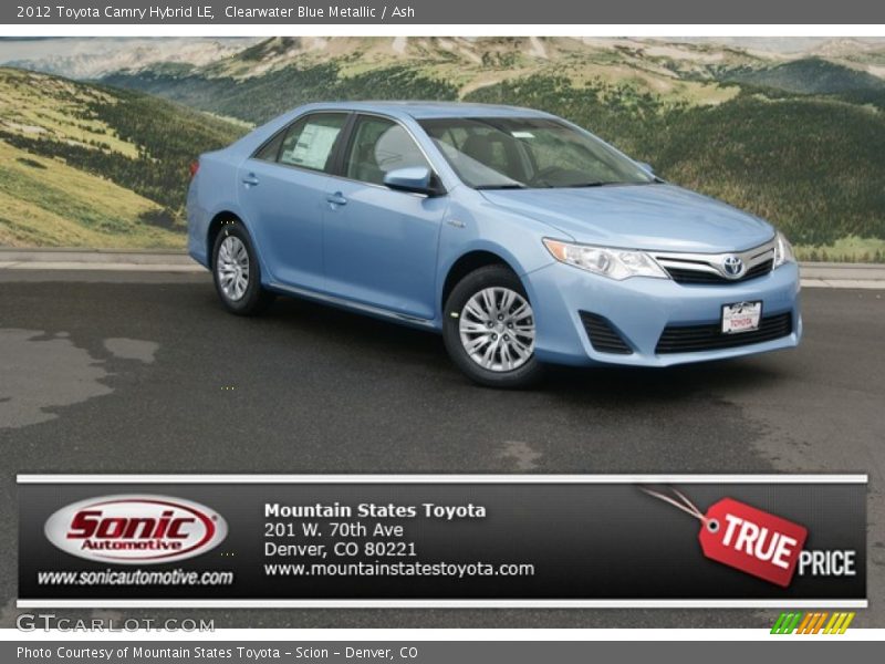 Clearwater Blue Metallic / Ash 2012 Toyota Camry Hybrid LE
