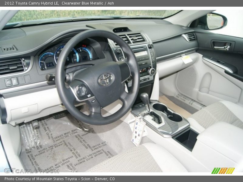 Clearwater Blue Metallic / Ash 2012 Toyota Camry Hybrid LE