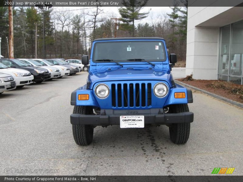 Intense Blue Pearl / Dark Slate Gray 2003 Jeep Wrangler X 4x4