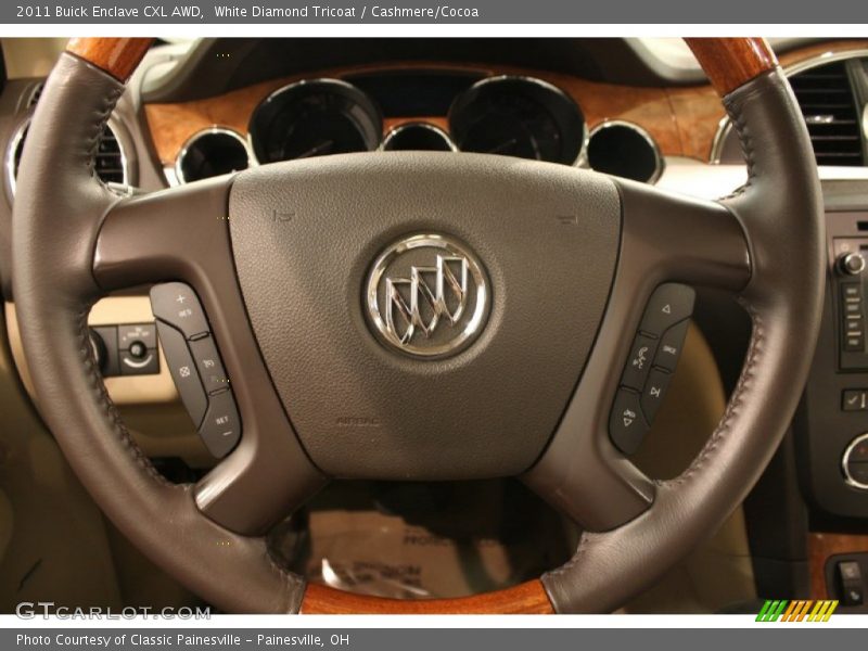 White Diamond Tricoat / Cashmere/Cocoa 2011 Buick Enclave CXL AWD