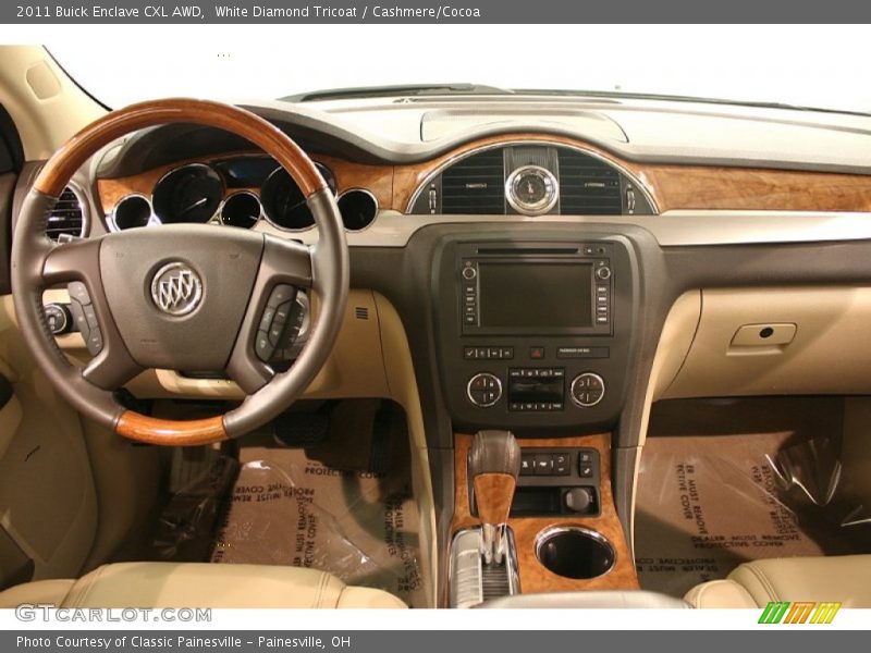 White Diamond Tricoat / Cashmere/Cocoa 2011 Buick Enclave CXL AWD